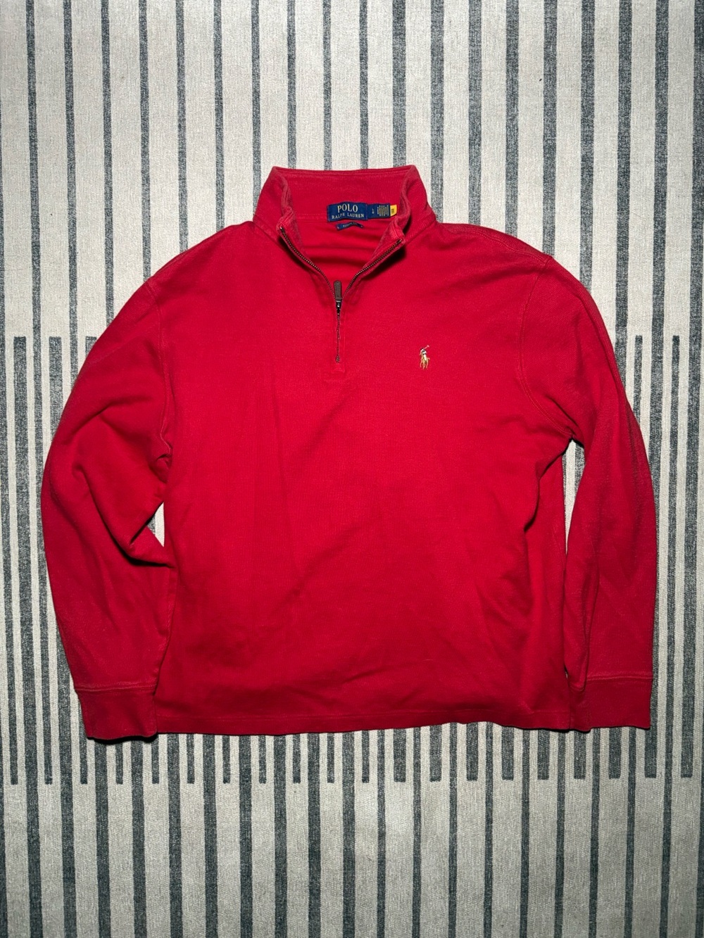 Ralph Lauren Men's Red Half-Zip Pullover Sweater